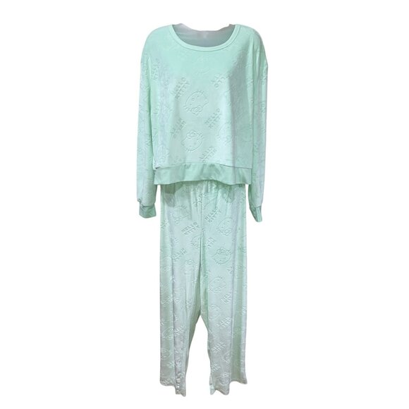 NWT Hello Kitty  Womens Mint Green Extra Large Sleepwear Set - Picture 1 of 8